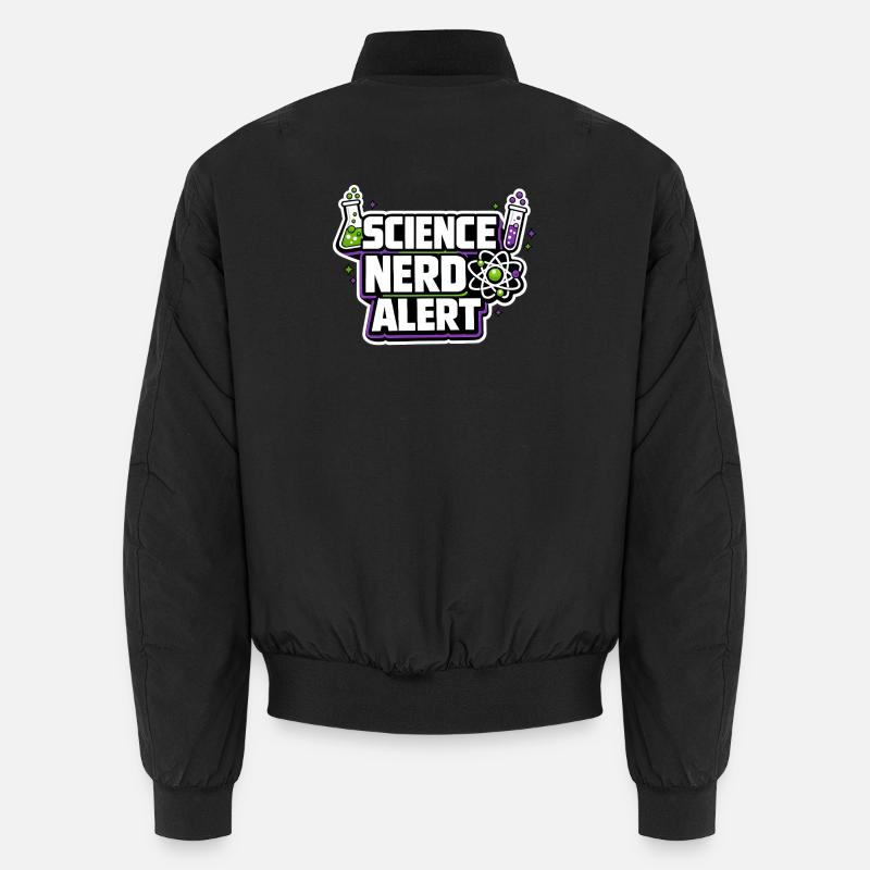 Nerd scientifique Motif d’alerte - Bomber unisexe - noir