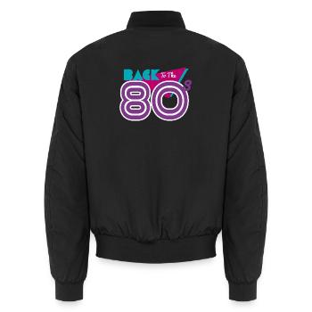 back to the 80s - Bomber unisexe - noir - Dos - AI Model Male 185 light (185cm)