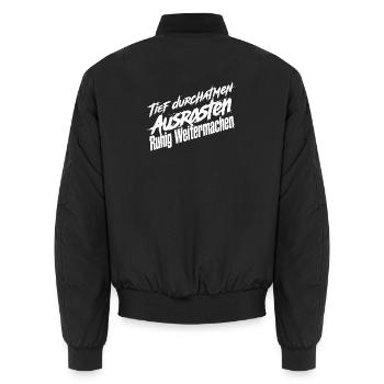 Durchatmen Weiter - Unisex Bomberjacke - Schwarz - Hinten - AI Model Male 185 light (185cm)