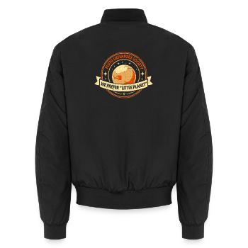 Abzeichen der Pluto-Verteidigergesellschaft - Unisex Bomberjacke - Schwarz - Hinten - AI Model Male 185 light (185cm)