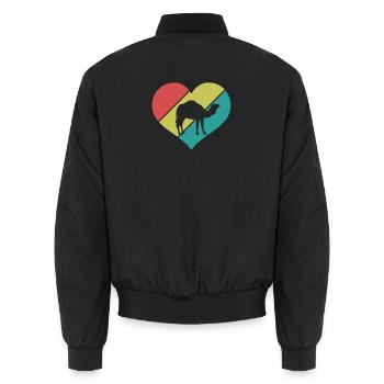 Kamel Herz Retro Look - Unisex Bomberjacke - Schwarz - Hinten - AI Model Male 185 light (185cm)