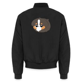 Chibi Berner Bergwelpe - Unisex Bomberjacke - Schwarz - Hinten - AI Model Male 185 light (185cm)