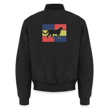 Gepard Silhouette - Unisex Bomberjacke - Schwarz - Hinten - AI Model Male 185 light (185cm)
