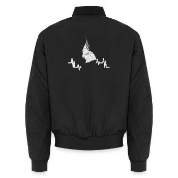 Nymphensittich - Velcro Bird With A Mohawk - Vogel - Unisex Bomberjacke - Schwarz - Hinten - AI Model Male 185 light (185cm)
