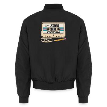 Das ist mein 80er Kostüm Karneval Mottoparty - Unisex Bomberjacke - Schwarz - Hinten - AI Model Male 185 light (185cm)