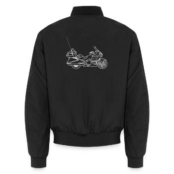 Gold Wing motorbike - Unisex Bomber Jacket - black - Back - AI Model Male 185 light (185cm)