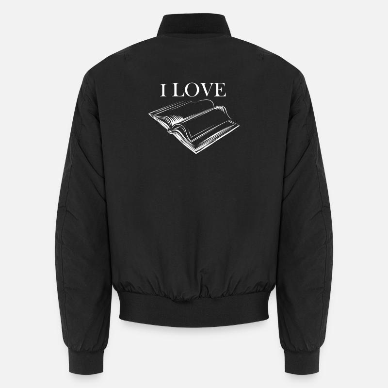 i love books book reading reader icon icon logo Unisex Bomber Jacket