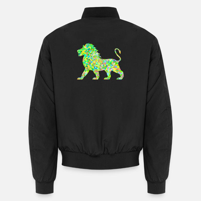 Löwe Polygon - Unisex Bomberjacke - Schwarz