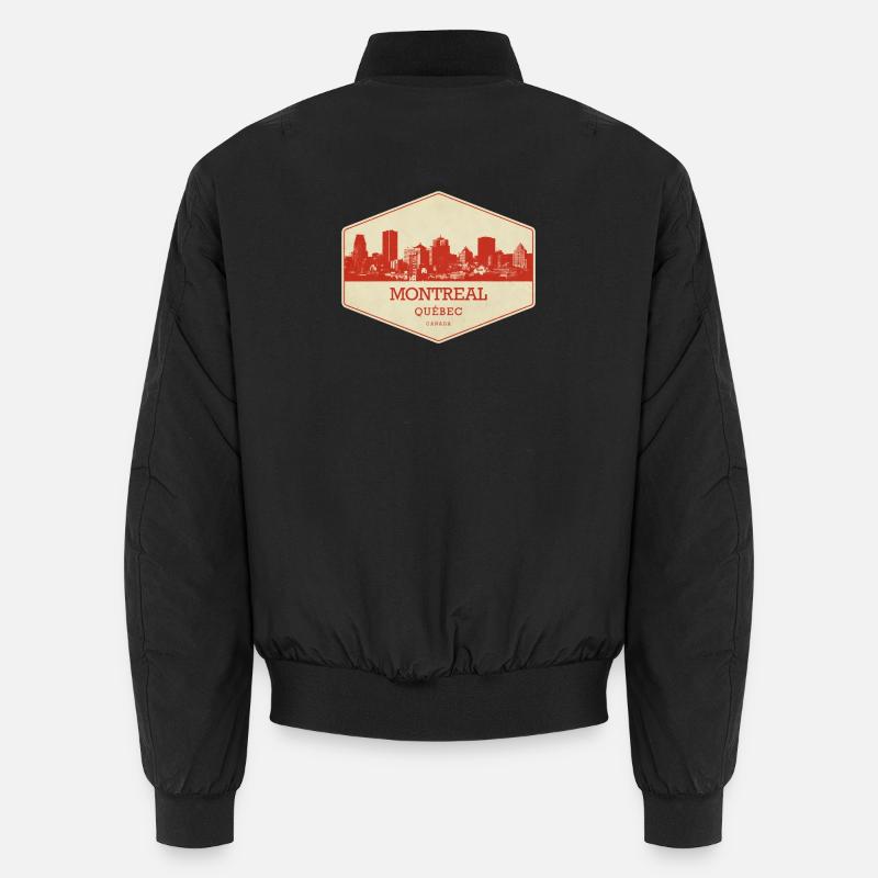 Montreal Skyline Retro Seal - Unisex Bomber Jacket - black