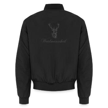 Waidmannsheil Hirsch Emblem - Unisex Bomberjacke - Schwarz - Hinten - AI Model Male 185 light (185cm)