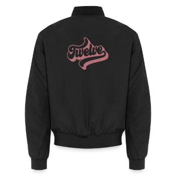 Douze 12e anniversaire pour les filles de 12 ans - Bomber unisexe - noir - Dos - AI Model Male 185 light (185cm)
