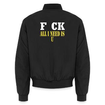 F CK, alles, was ich brauche, ist ein sarkastischer Witz - Unisex Bomberjacke - Schwarz - Hinten - AI Model Male 185 light (185cm)