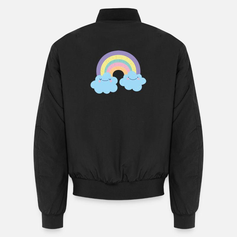 Breloque nuage arc-en-ciel coloré Bomber unisexe