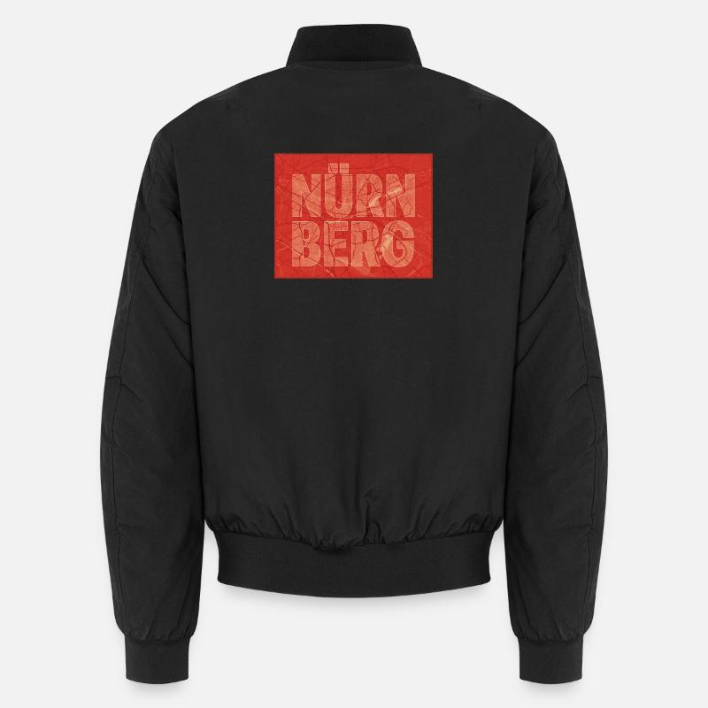 Nürnberg Stadtkarte Bold - Unisex Bomberjacke - Schwarz