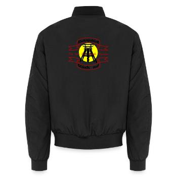 Zeche Förderturm im Ruhrgebiet - Unisex Bomberjacke - Schwarz - Hinten - AI Model Male 185 light (185cm)