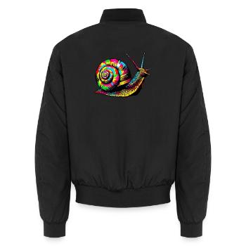 Escargot - Bomber unisexe - noir - Dos - AI Model Male 185 light (185cm)