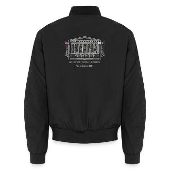 Washington D.C., National portrait gallery, USA - Unisex Bomberjacke - Schwarz - Hinten - AI Model Male 185 light (185cm)