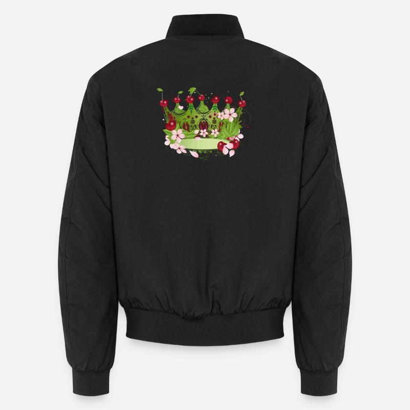 Motiv einer Kirschenkrone mit Blüten und Blättern Unisex Bomberjacke