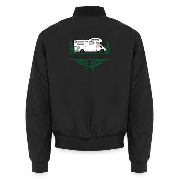 Campeur en couronne avec espace pour le texte ou le nom - Bomber unisexe - noir - Dos - AI Model Male 185 light (185cm)