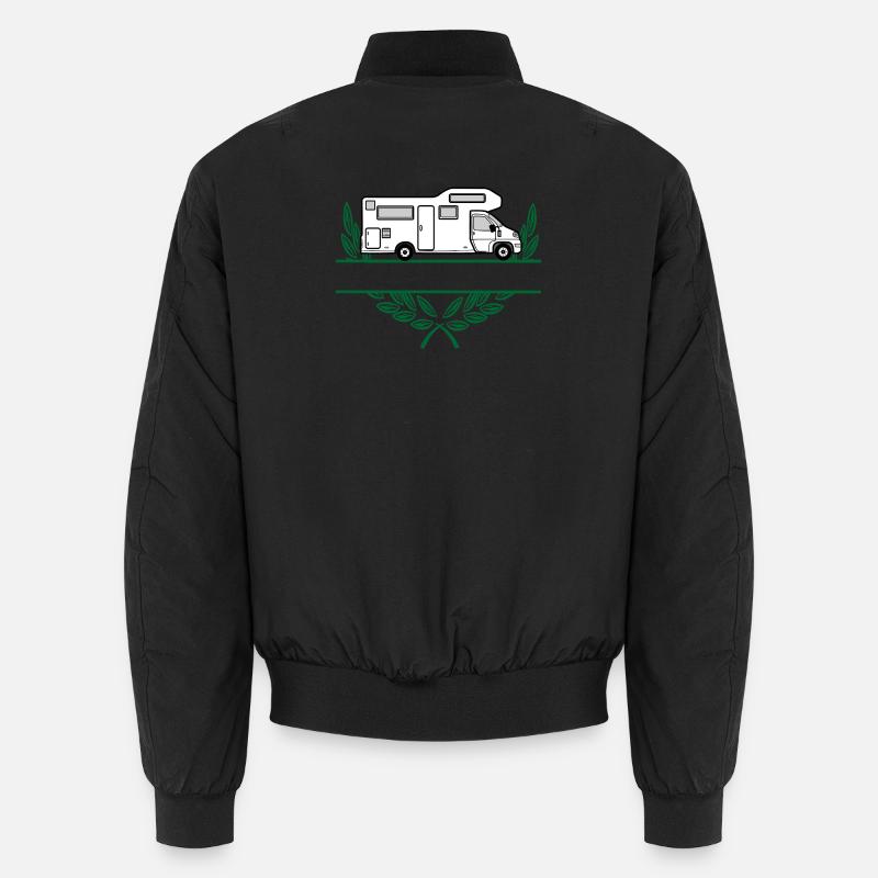 Camper in wreath with space for text or name Unisex Bomber Jacket