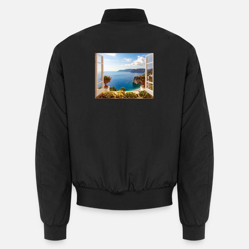 Panoramic views of the Mediterranean coast Unisex Bomber Jacket
