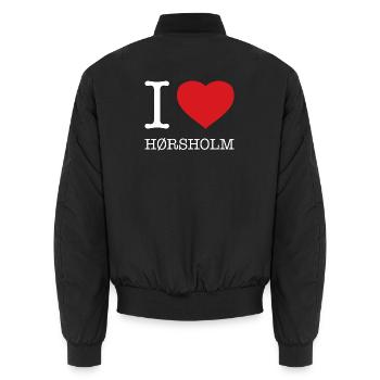 I love Horsholm - Unisex Bomberjacke - Schwarz - Hinten - AI Model Male 185 light (185cm)