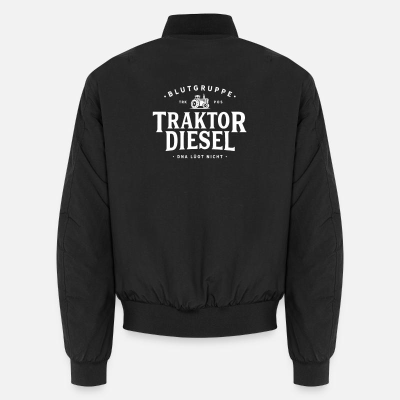 Blutgruppe Traktor Diesel  - Unisex Bomberjacke - Schwarz