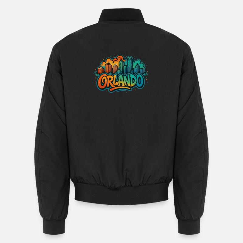Orlando Graffiti Skyline - Unisex Bomberjacke - Schwarz