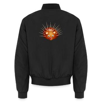Mignon Hérisson Châtaignier – Enfance et plaisir de bricolage - Bomber unisexe - noir - Dos - AI Model Male 185 light (185cm)