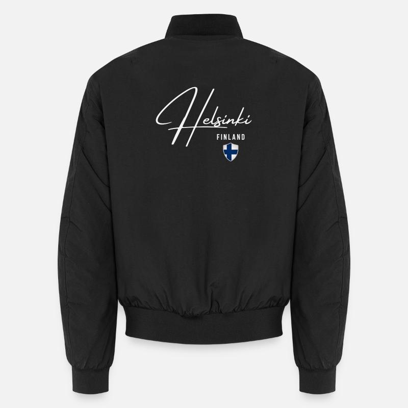 Helsinki Finland, elegant design Helsinki - Unisex Bomber Jacket - black