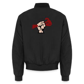 I Want Candy, Revolutionär, Slogan & Zucker Design - Unisex Bomberjacke - Schwarz - Hinten - AI Model Male 185 light (185cm)