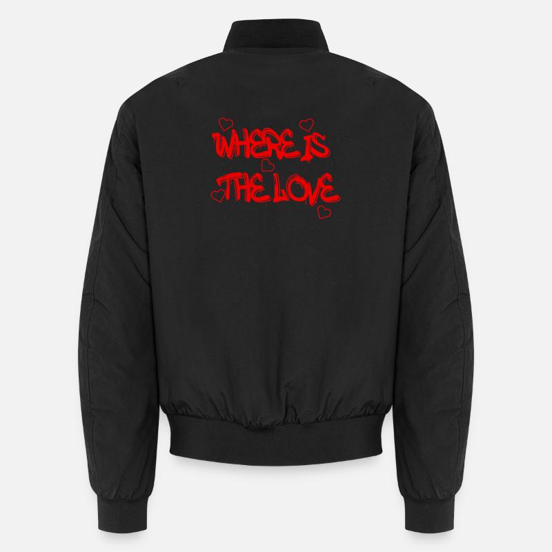 "Wo ist die Liebe" – ein kraftvolles Design, das einlädt Unisex Bomberjacke
