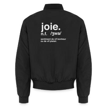 Joie Définition Style Dictionnaire  - Bomber unisexe - noir - Dos - AI Model Male 185 light (185cm)