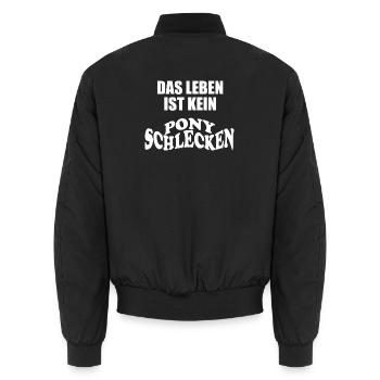 Das Leben ist kein Ponyschlecken - Unisex Bomberjacke - Schwarz - Hinten - AI Model Male 185 light (185cm)