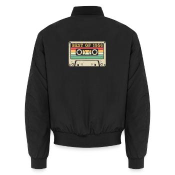 Best of 1956 Retro Kassette 70. Geburtstag - Unisex Bomberjacke - Schwarz - Hinten - AI Model Male 185 light (185cm)