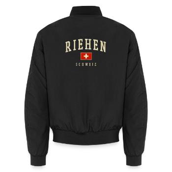 Riehen – identité suisse du canton de Bâle - Bomber unisexe - noir - Dos - AI Model Male 185 light (185cm)