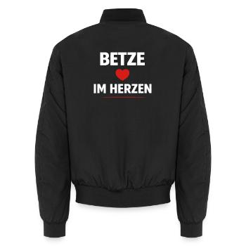 Betze in the Heart – Kaiserslautern Fan Shirt - Unisex Bomber Jacket - black - Back - AI Model Male 185 light (185cm)