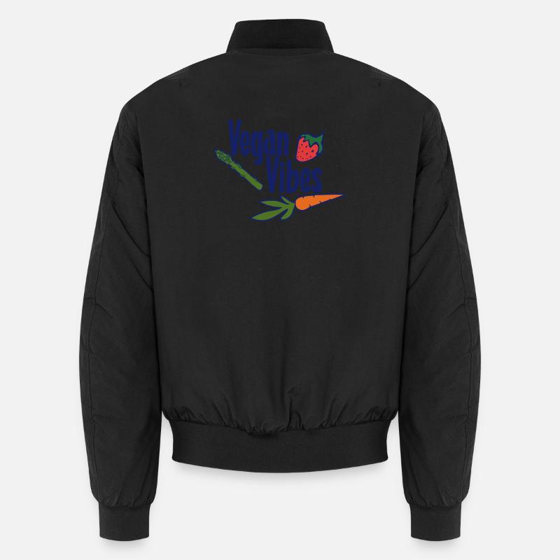 Vegan Vibes Veggie Logo - Unisex Bomber Jacket - black