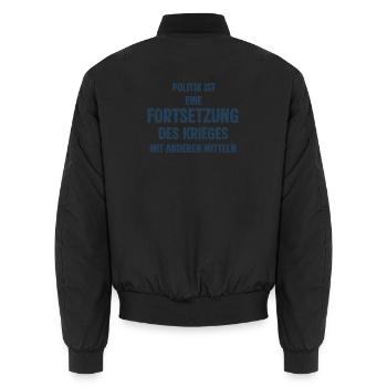 Politik als Fortsetzung des Krieges - Unisex Bomberjacke - Schwarz - Hinten - AI Model Male 185 light (185cm)