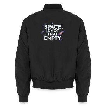 Astronomer Galaxy Outerspace Universe Astronomy - Unisex Bomber Jacket - black - Back - AI Model Male 185 light (185cm)