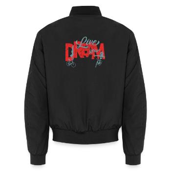 Artistic cycling, artistic cycling, indoor cycling - Unisex Bomber Jacket - black - Back - AI Model Male 185 light (185cm)