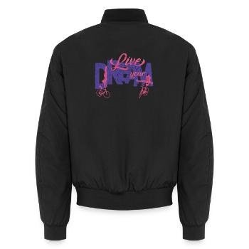 Artistic cycling, artistic cycling, indoor cycling - Unisex Bomber Jacket - black - Back - AI Model Male 185 light (185cm)