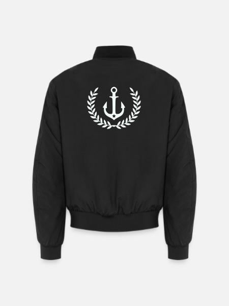 Anker im Lorbeerkranz - Unisex Bomberjacke - Schwarz
