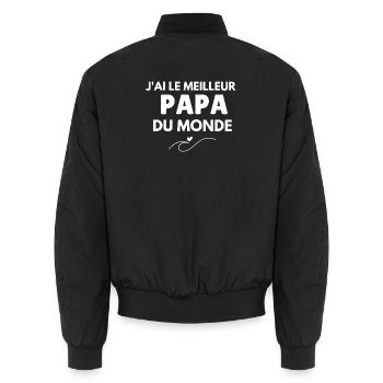 j'ai Le Meilleur Papa Du Monde - Bomber unisexe - noir - Dos - AI Model Male 185 light (185cm)