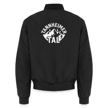 Tannheimer Tal Bergpanorama - Unisex Bomberjacke - Schwarz - Hinten - AI Model Male 185 light (185cm)