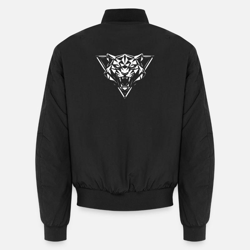 Geometric Wolf Head Facets Unisex Bomber Jacket