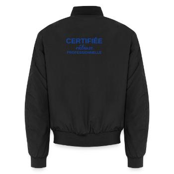 humour râleuse - certifiée râleuse professionnelle - Bomber unisexe - noir - Dos - AI Model Male 185 light (185cm)