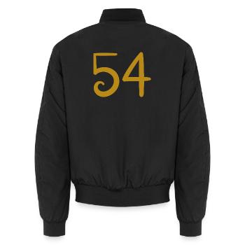 54 - Unisex Bomberjacke - Schwarz - Hinten - AI Model Male 185 light (185cm)
