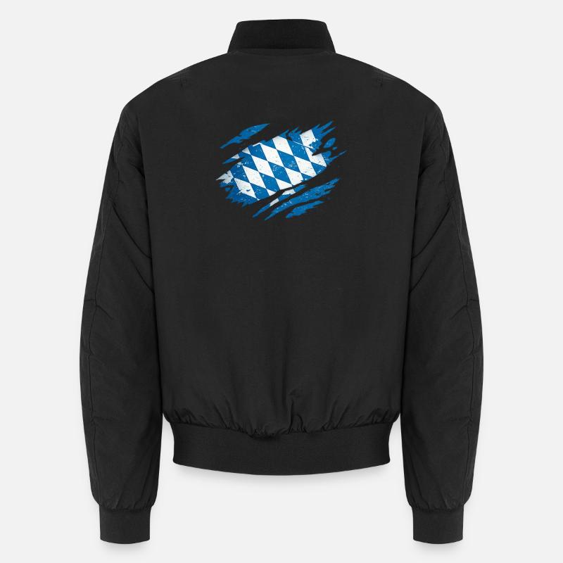 Bavaria Bavarian Flag Flag - Unisex Bomber Jacket - black