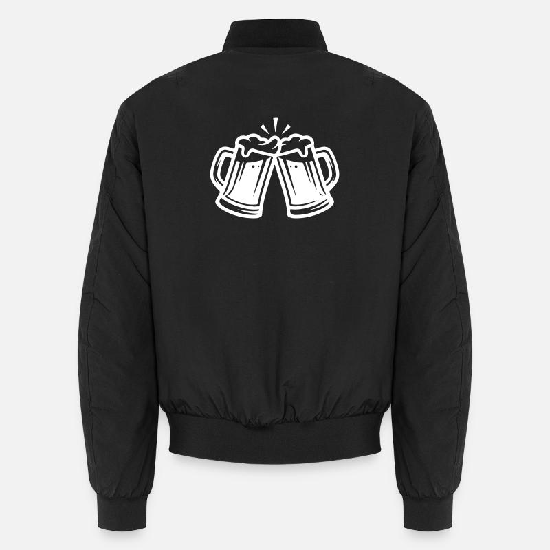 Bier Anstoßen Symbol - Unisex Bomberjacke - Schwarz